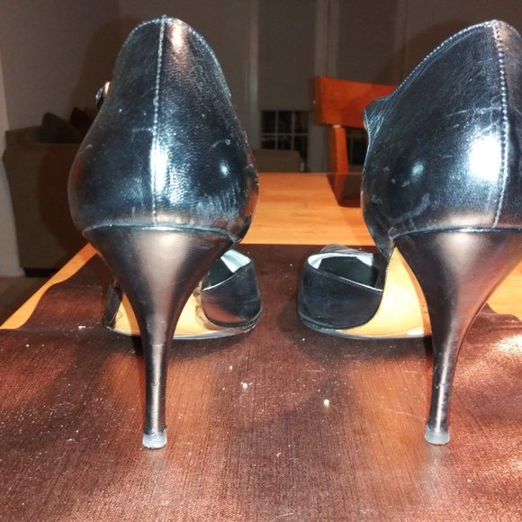 Vintage Black Giorgio Armani Heels, re-soled. Size 10 (40 1/2) OG Box + Dust Bag - Picture 4 of 9